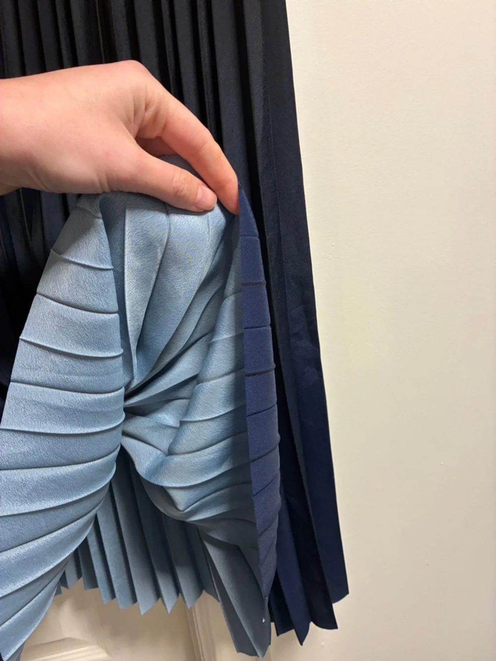 Gerry Weber Pleated Midi Skirt - Black to Navy Ombre - Picture 2 of 4